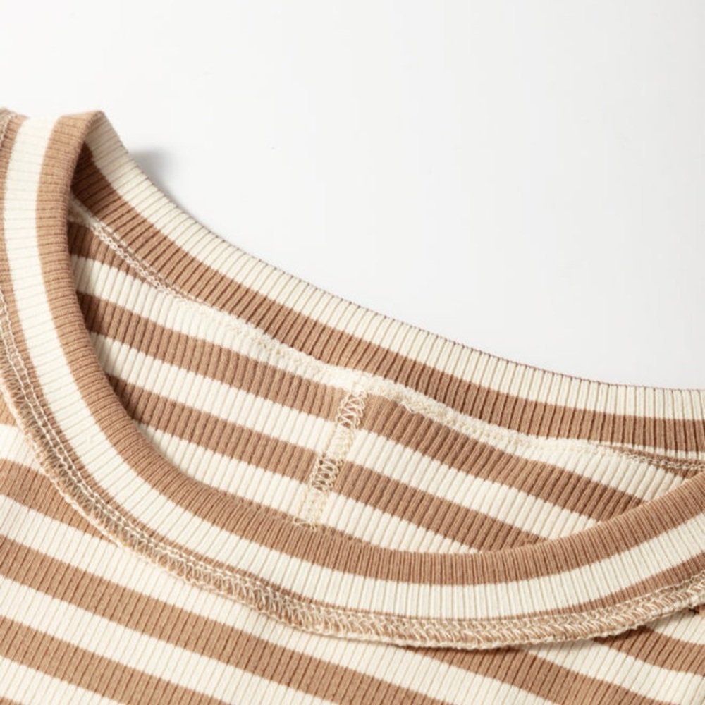 ⭐️Striped Sleeveless Top - Tan and Cream - Picture 3 of 8